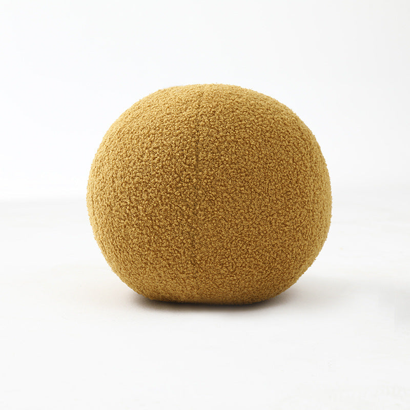 Nubis Sphere Floor Cushion – Round Textured Plush Seating Pillow Living Room Bedroom Decor White