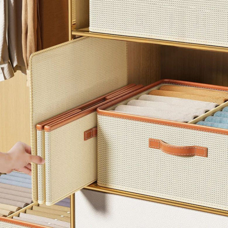 Cordova Woven Storage Bin – Fabric Organizer Box Drawer Dividers Closet Bedroom Foldable Stackable