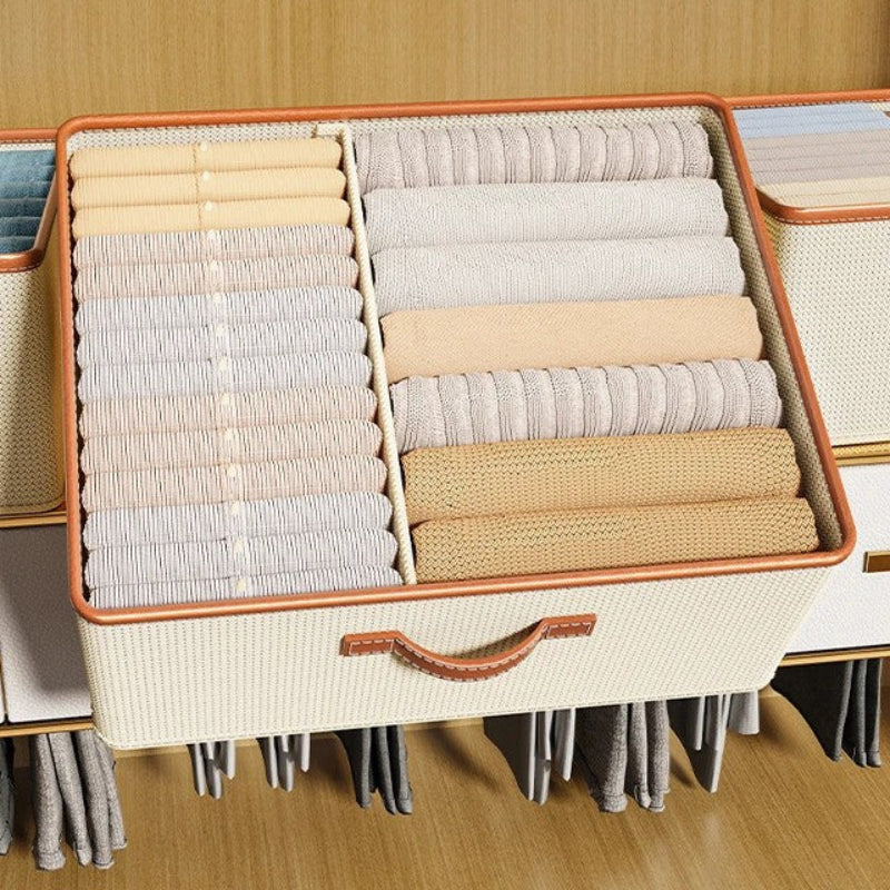 Cordova Woven Storage Bin – Fabric Organizer Box Drawer Dividers Closet Bedroom Foldable Stackable
