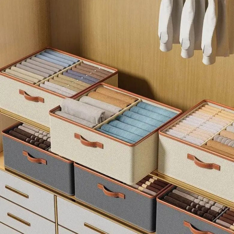 Cordova Woven Storage Bin – Fabric Organizer Box Drawer Dividers Closet Bedroom Foldable Stackable