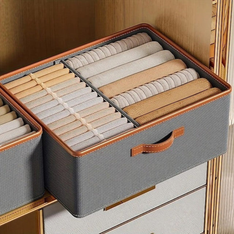 Cordova Woven Storage Bin – Fabric Organizer Box Drawer Dividers Closet Bedroom Foldable Stackable