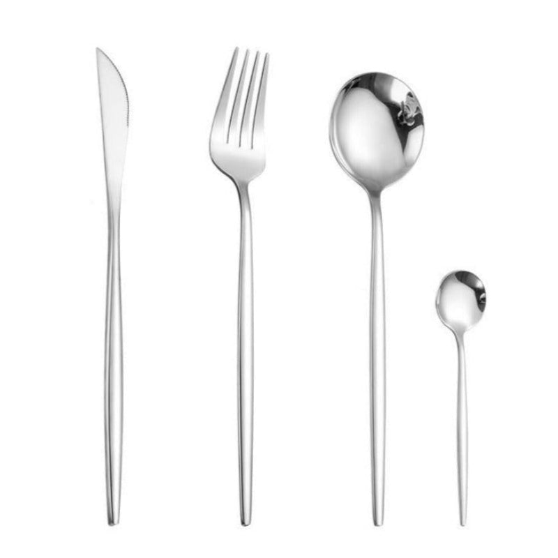 Silkline Flatware Set – Stainless Steel Mirror Finish Silverware Reusable Kitchen Utensils Dining