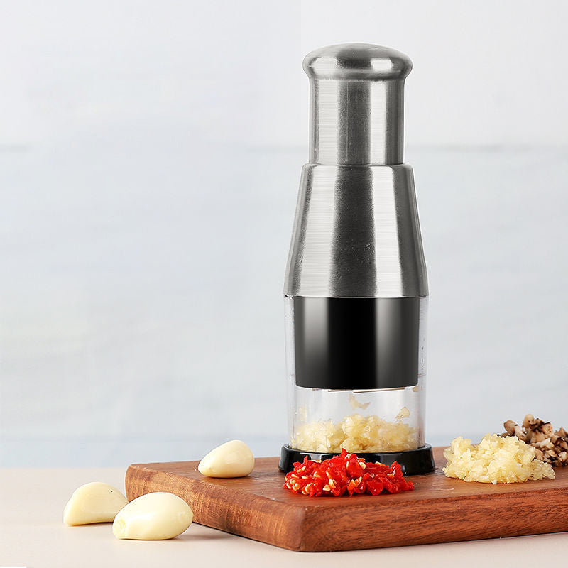 Grindero Manual Garlic Press – Stainless Steel Crusher Mincer Kitchen Tool Handheld Garlic Chopper