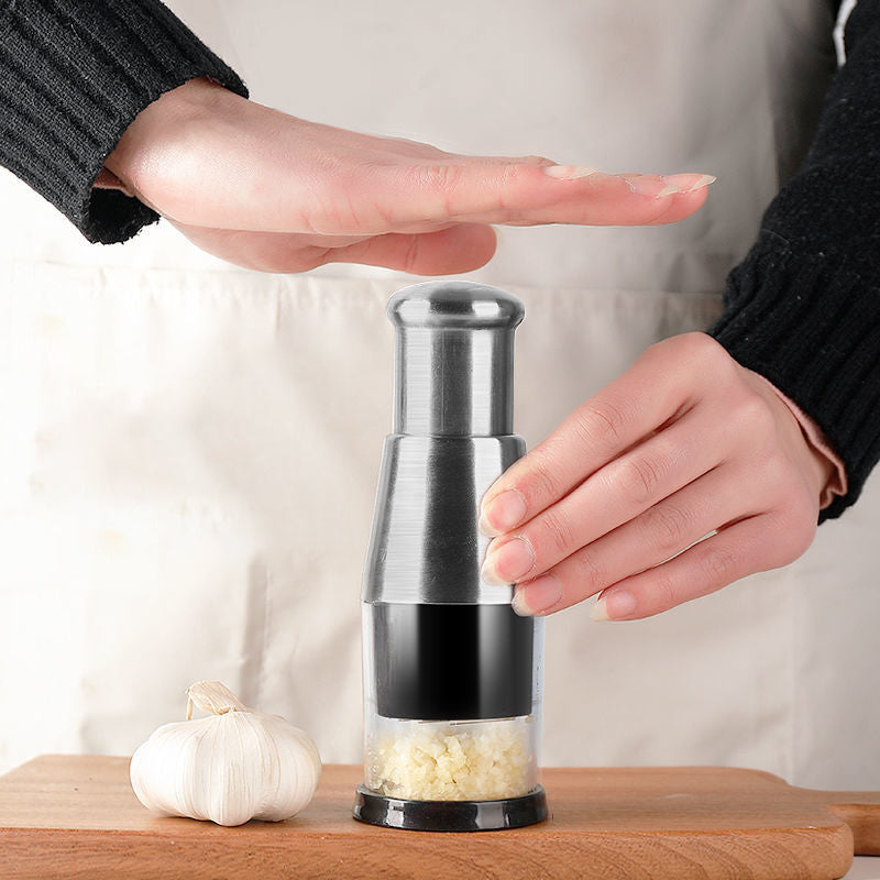 Grindero Manual Garlic Press – Stainless Steel Crusher Mincer Kitchen Tool Handheld Garlic Chopper