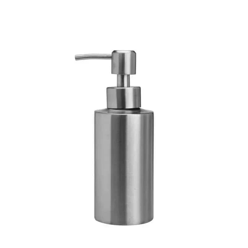 Cylven Soap Dispenser – Brushed Stainless Steel Refillable Bathroom Kitchen Countertop Pump