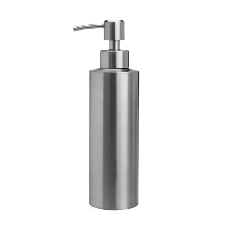 Cylven Soap Dispenser – Brushed Stainless Steel Refillable Bathroom Kitchen Countertop Pump