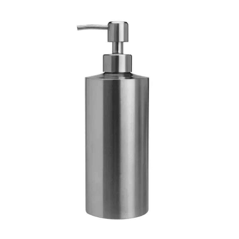 Cylven Soap Dispenser – Brushed Stainless Steel Refillable Bathroom Kitchen Countertop Pump