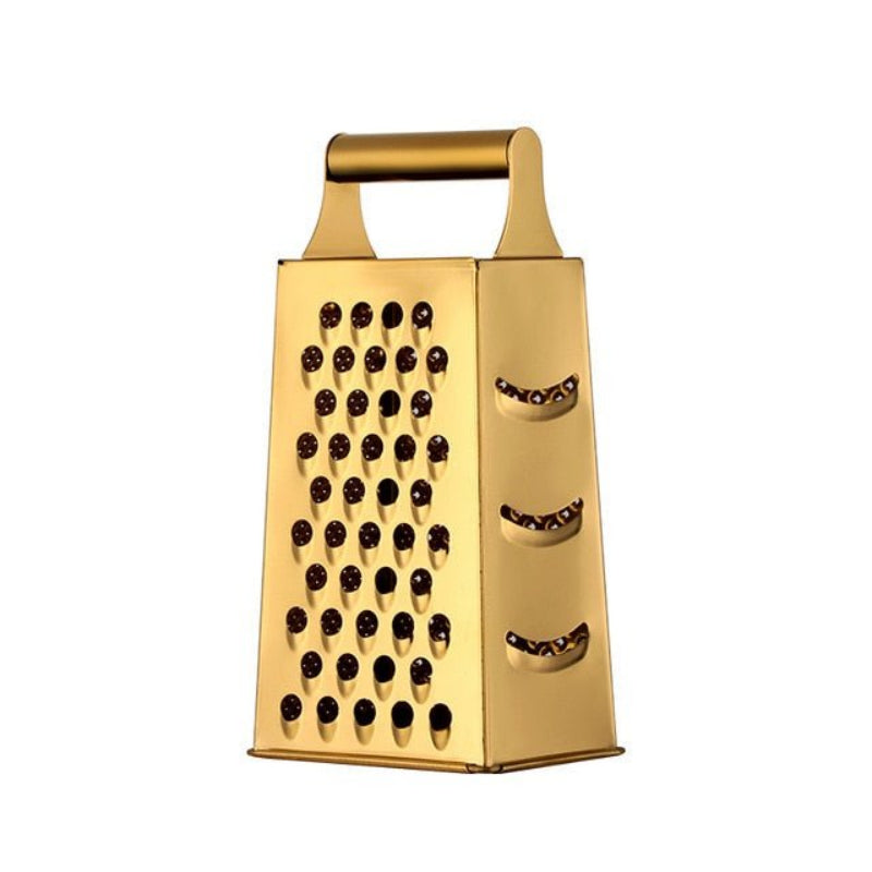 Luxen Gold Kitchen Grater – Stainless Steel Handheld Box Grater Shredder Kitchen Tool Decorative