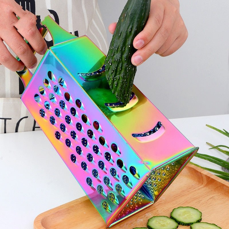 Luxen Gold Kitchen Grater – Stainless Steel Handheld Box Grater Shredder Kitchen Tool Decorative