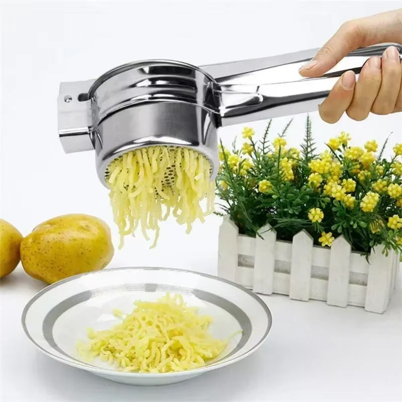 Pressaro Manual Potato Ricer – Stainless Steel Kitchen Masher 3 Interchangeable Discs Food Press