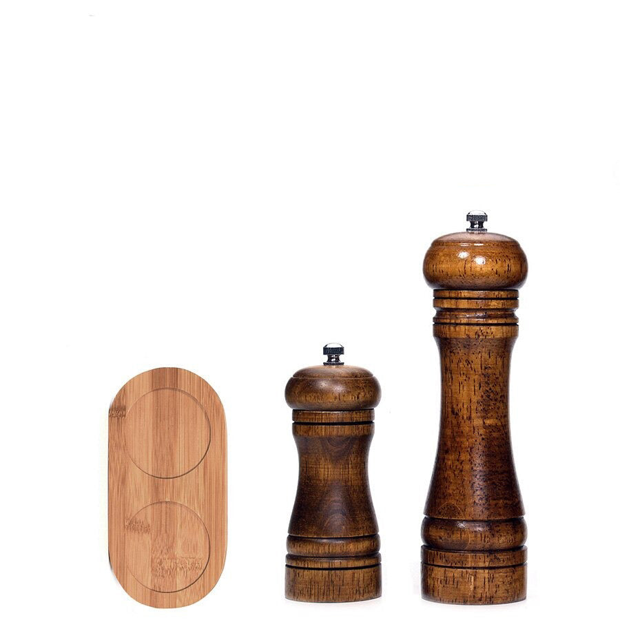 Tornley Salt Pepper Mill Set – Wooden Stainless Steel Adjustable Grinder Kitchen Dining Decor
