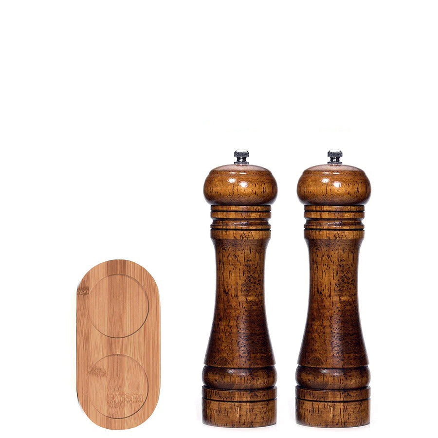 Tornley Salt Pepper Mill Set – Wooden Stainless Steel Adjustable Grinder Kitchen Dining Decor