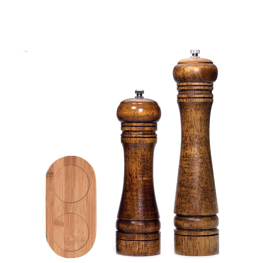 Tornley Salt Pepper Mill Set – Wooden Stainless Steel Adjustable Grinder Kitchen Dining Decor