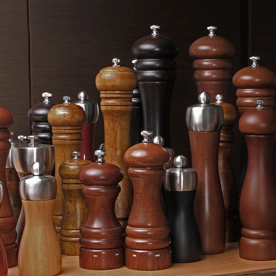 Tornley Salt Pepper Mill Set – Wooden Stainless Steel Adjustable Grinder Kitchen Dining Decor