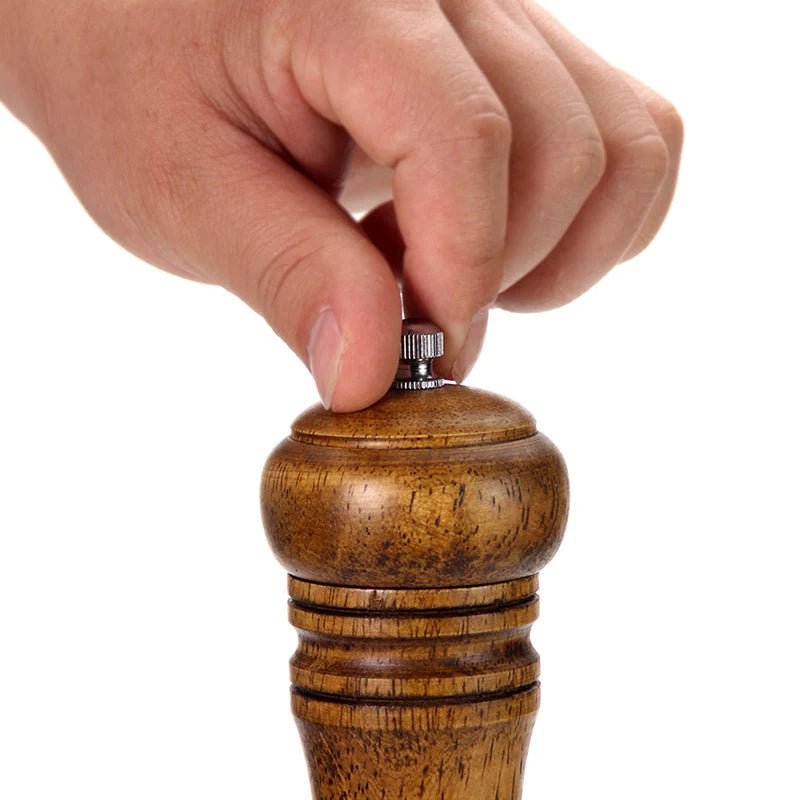 Tornley Salt Pepper Mill Set – Wooden Stainless Steel Adjustable Grinder Kitchen Dining Decor