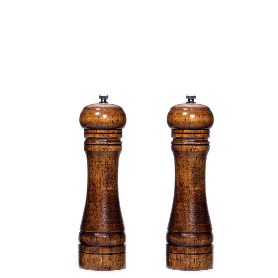 Tornley Salt Pepper Mill Set – Wooden Stainless Steel Adjustable Grinder Kitchen Dining Decor