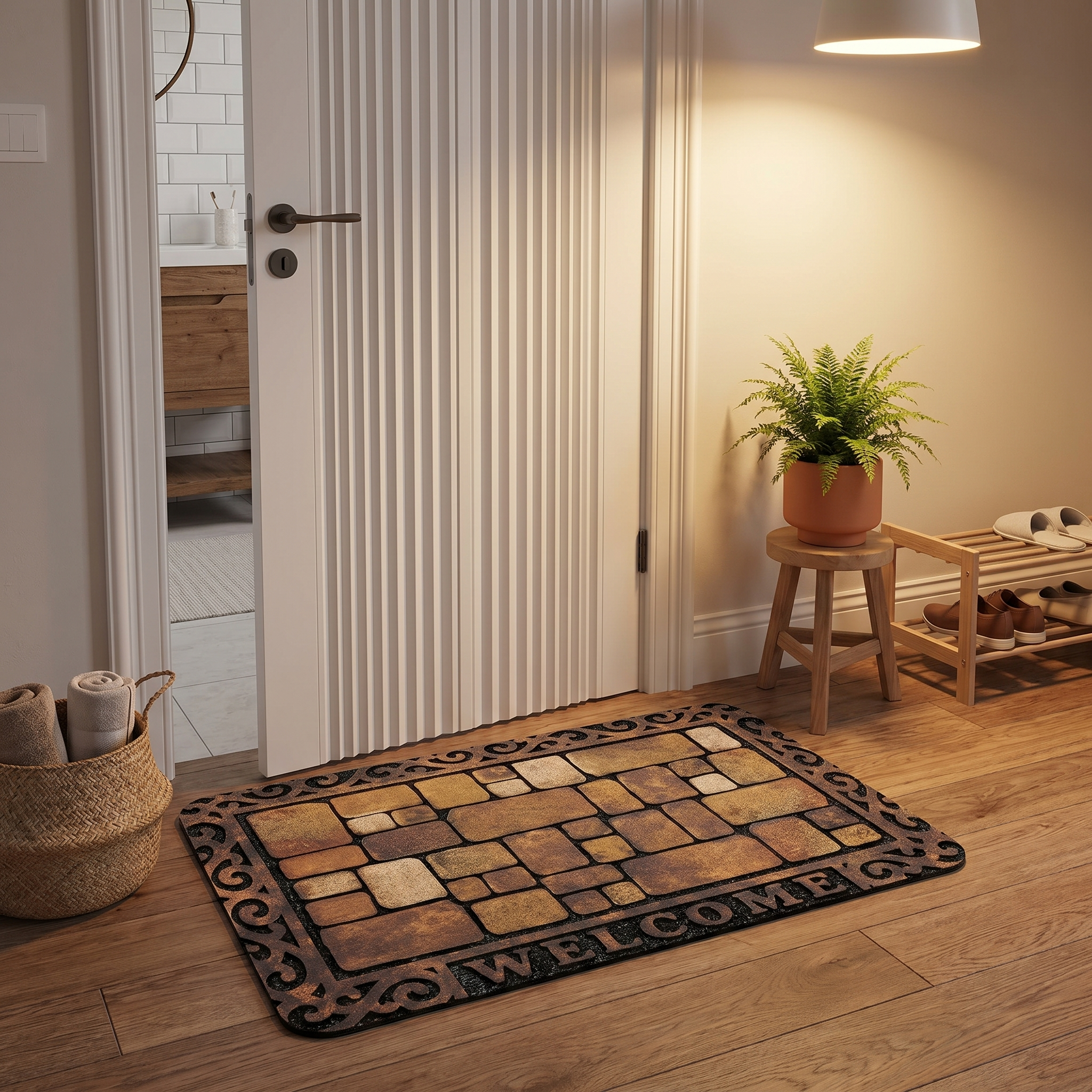 Terrano Stone Door Mat – Diatom Mud Washable Welcome Entryway Floor Mat Indoor Outdoor Front Porch