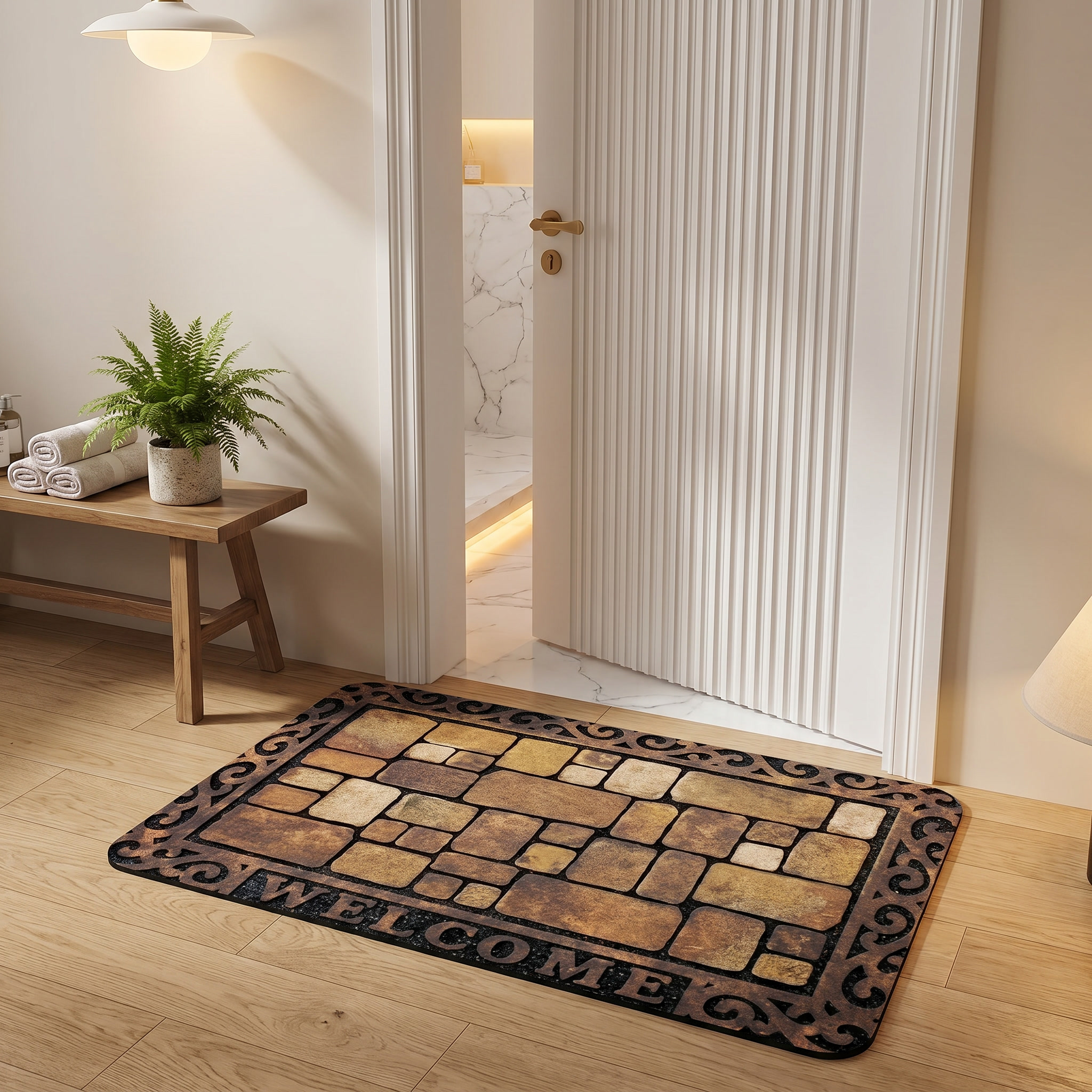 Terrano Stone Door Mat – Diatom Mud Washable Welcome Entryway Floor Mat Indoor Outdoor Front Porch