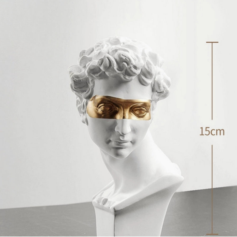 Obsidian Muse Sculpture – Classical Greek Statue Bust Black Gold Decorative Home Decor Living Room Bedroom