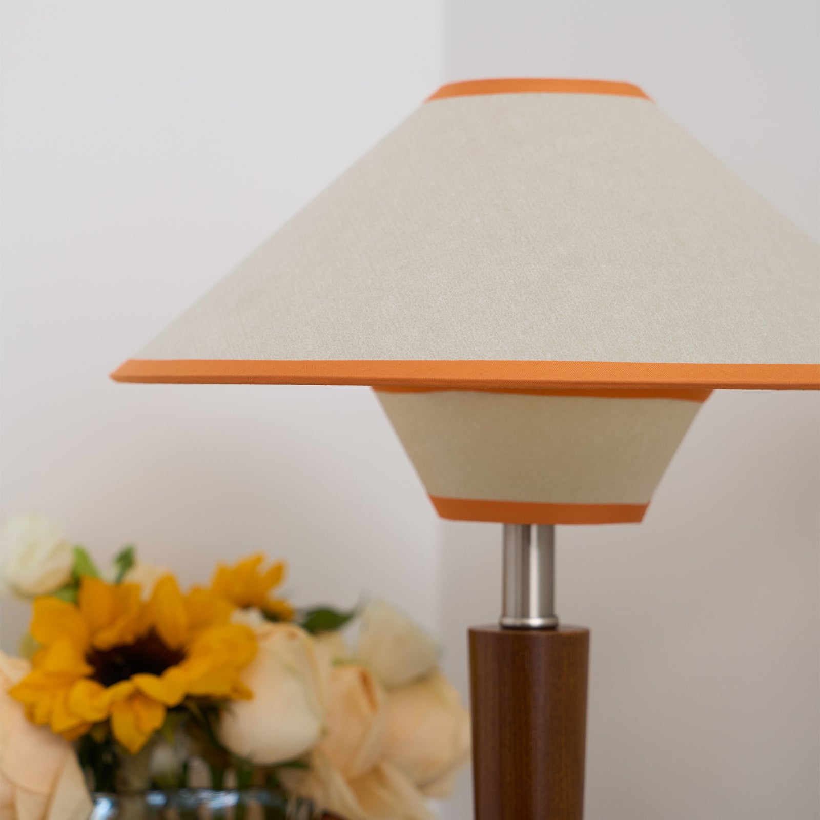 Talwood Dome Table Lamp – Oak Linen Shade Table Lighting Fixture