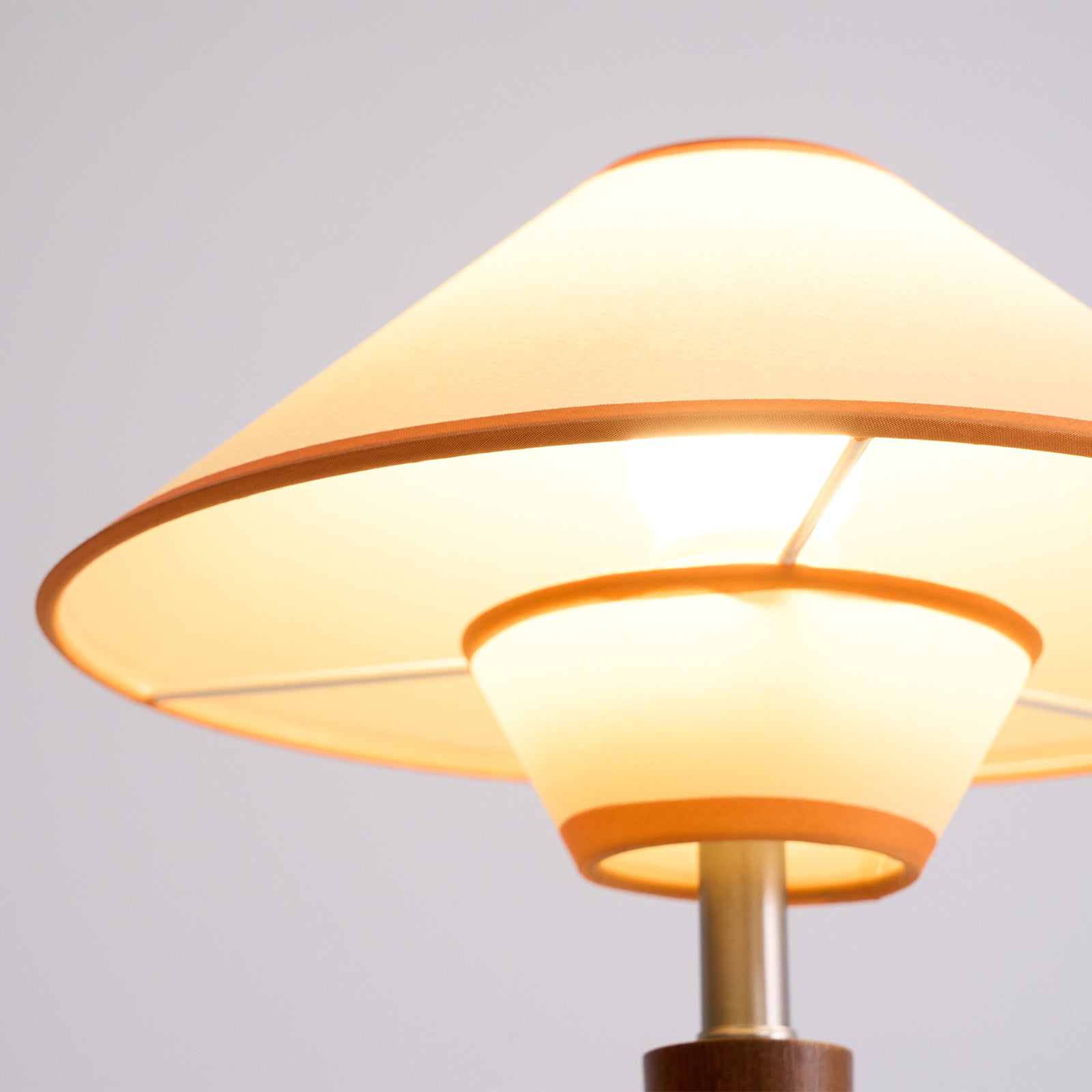 Talwood Dome Table Lamp – Oak Linen Shade Table Lighting Fixture