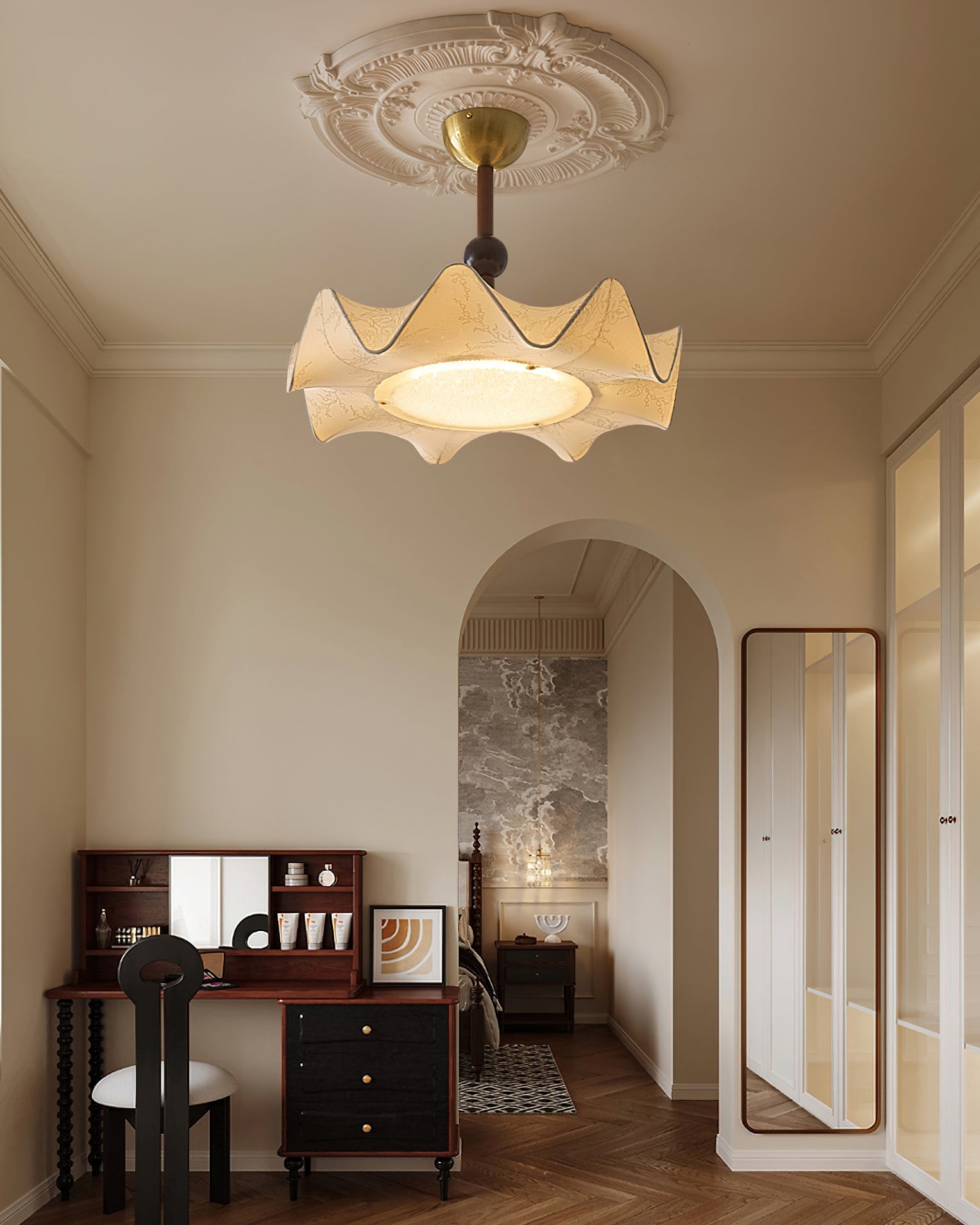 Petal Wave Semi-Flush Ceiling Light – Mid-Century Decorative Fixture