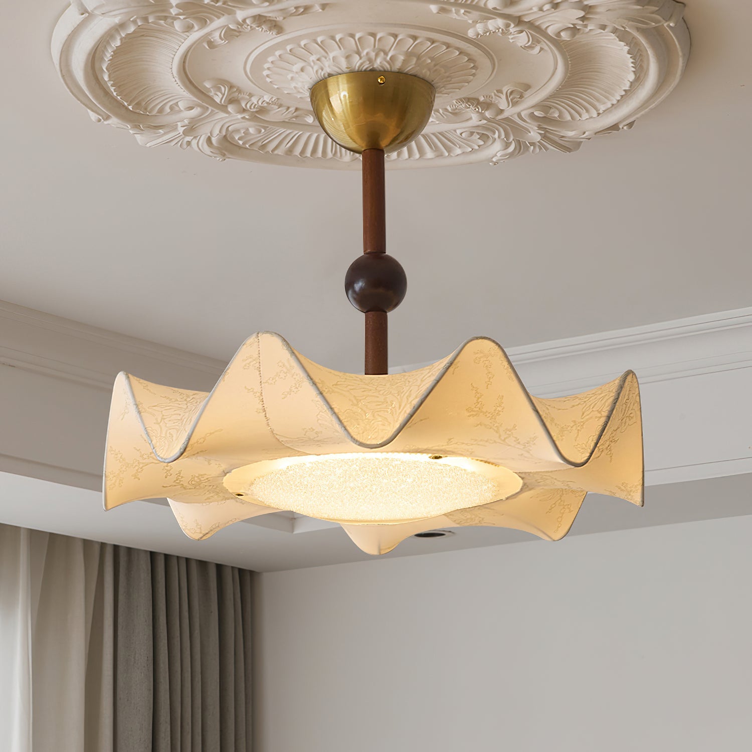 Petal Wave Semi-Flush Ceiling Light – Mid-Century Decorative Fixture