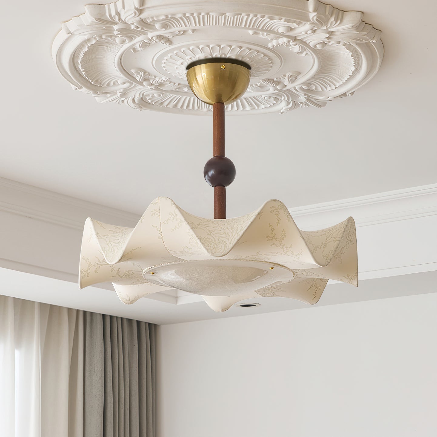 Petal Wave Semi-Flush Ceiling Light – Mid-Century Decorative Fixture