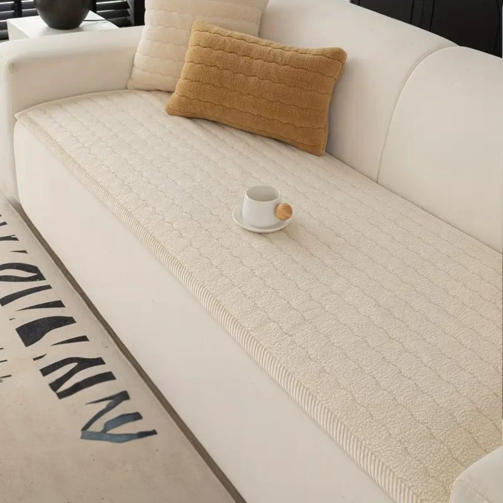 Cordova Plush Sofa Cover – Thick Microfiber Couch Protector Non Slip Machine Washable Pet Friendly