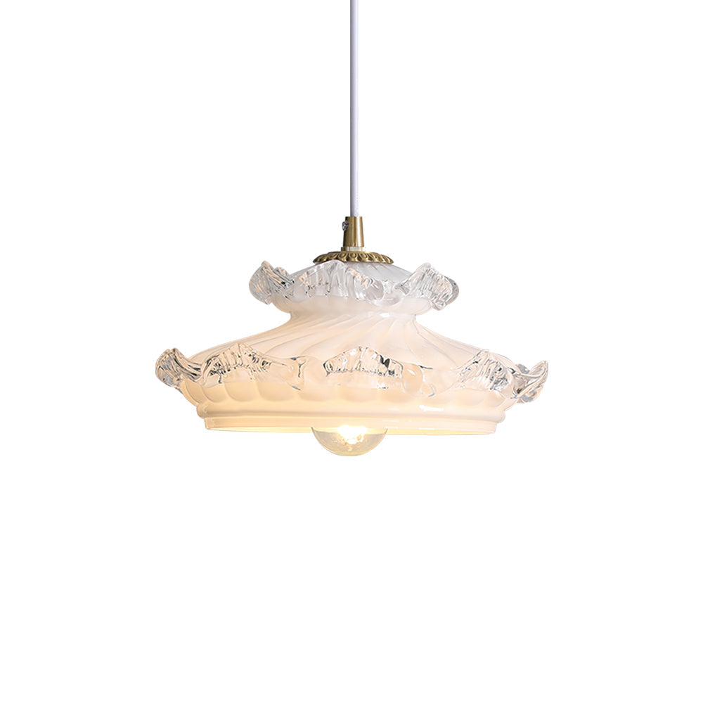 Kirasol Pagoda Pendant Light – Glass Asian Inspired Decorative Lighting Ceiling Dining Room