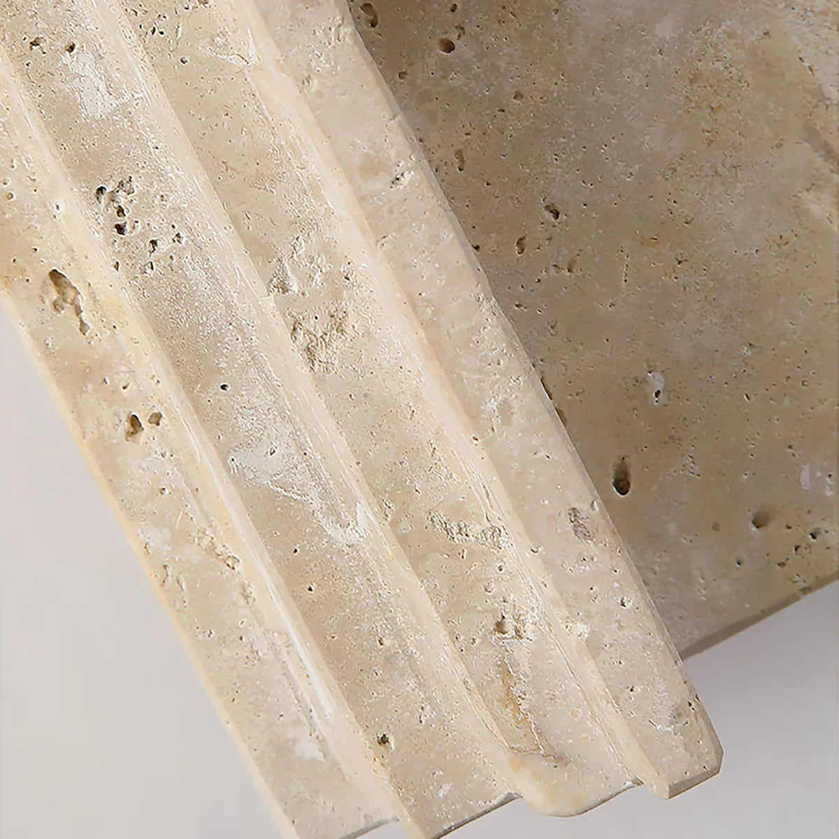 Stone Globe Wall Lamp – LED Indoor Wall Lighting Fixture Travertine Stone Finish