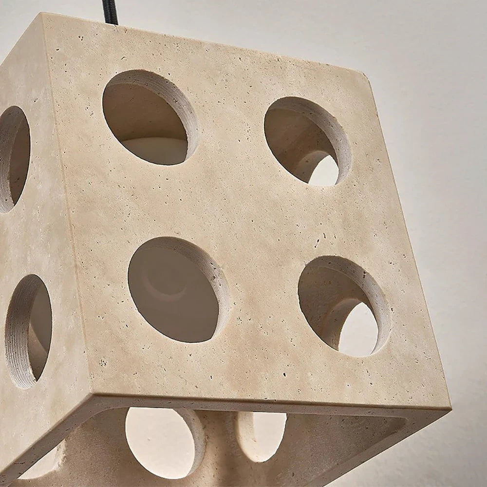 Cubrix Concrete Pendant Light – Industrial Cube Hanging Ceiling Fixture Dining Kitchen Island