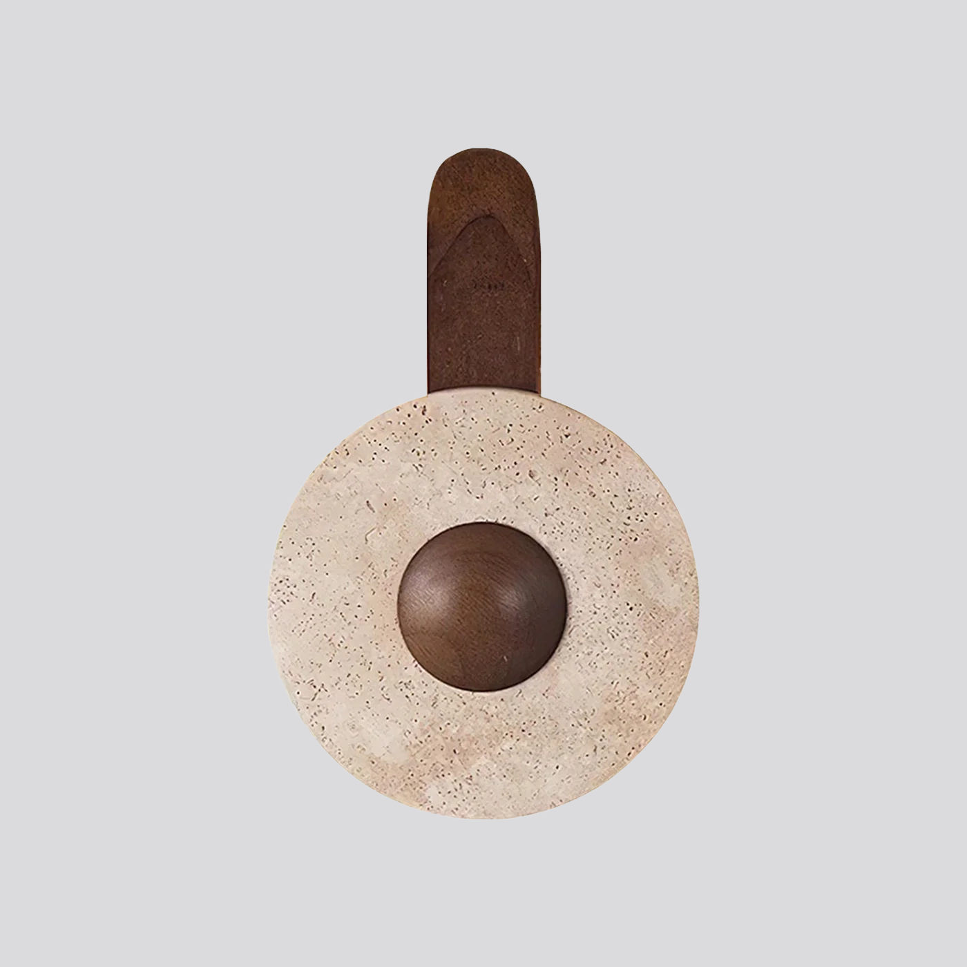 Terra Dome Wall Lamp – Moonlit Travertine Dark Wood Wall Light