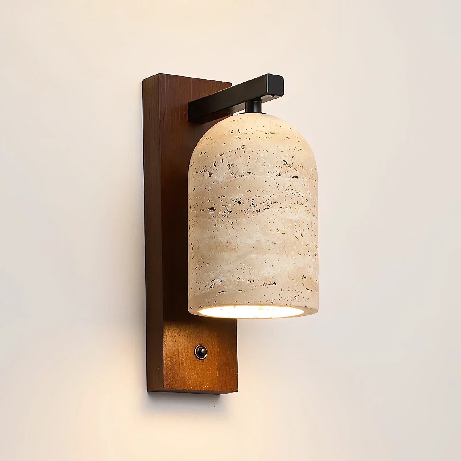 Stoned Travertine Wall Lamp – Travertine Finish Wall Light Fixture Dining Rooms Living Spaces Hallways