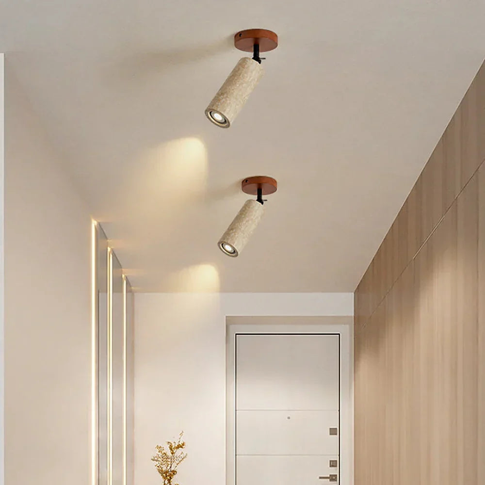 Tiara Travertine Wall Lamp – Textured Travertine Wall Light Handcrafted Finish Modern Interiors