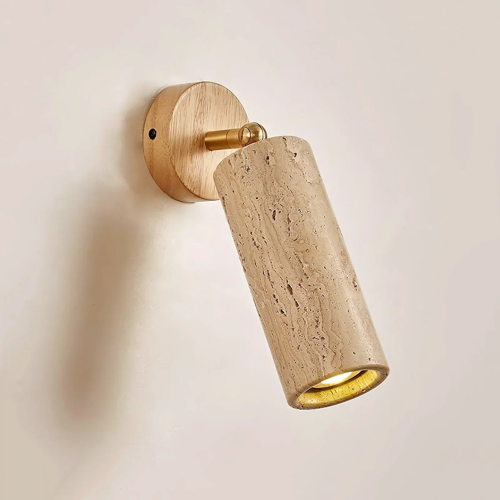 Tiara Travertine Wall Lamp – Textured Travertine Wall Light Handcrafted Finish Modern Interiors