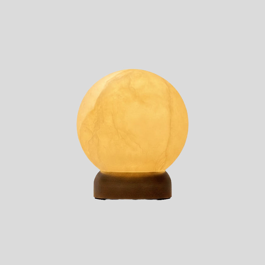 Lunara Glow Orb Table Lamp – Modern Marble Sphere Bedside Ambient Nightstand Light