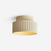 Modern Fluted Ceramic Semi-Flush Ceiling Light – Tiered Drum Fixture