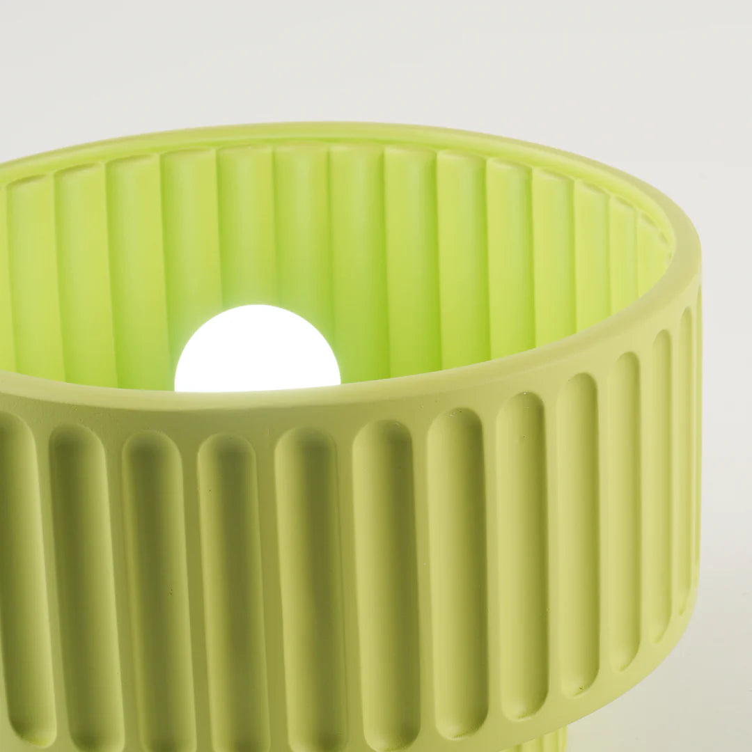 Modern Fluted Ceramic Semi-Flush Ceiling Light – Tiered Drum Fixture