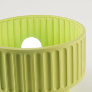 Modern Fluted Ceramic Semi-Flush Ceiling Light – Tiered Drum Fixture