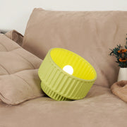 Modern Fluted Ceramic Semi-Flush Ceiling Light – Tiered Drum Fixture