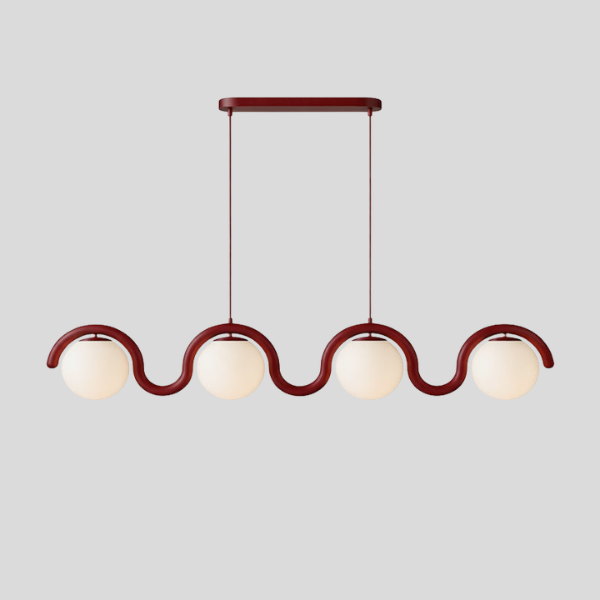Undara Wave Pendant Light – Linear Dining Room Kitchen Island Chandelier Globe Decorative Lighting