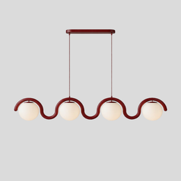 Undara Wave Pendant Light – Linear Dining Room Kitchen Island Chandelier Globe Decorative Lighting