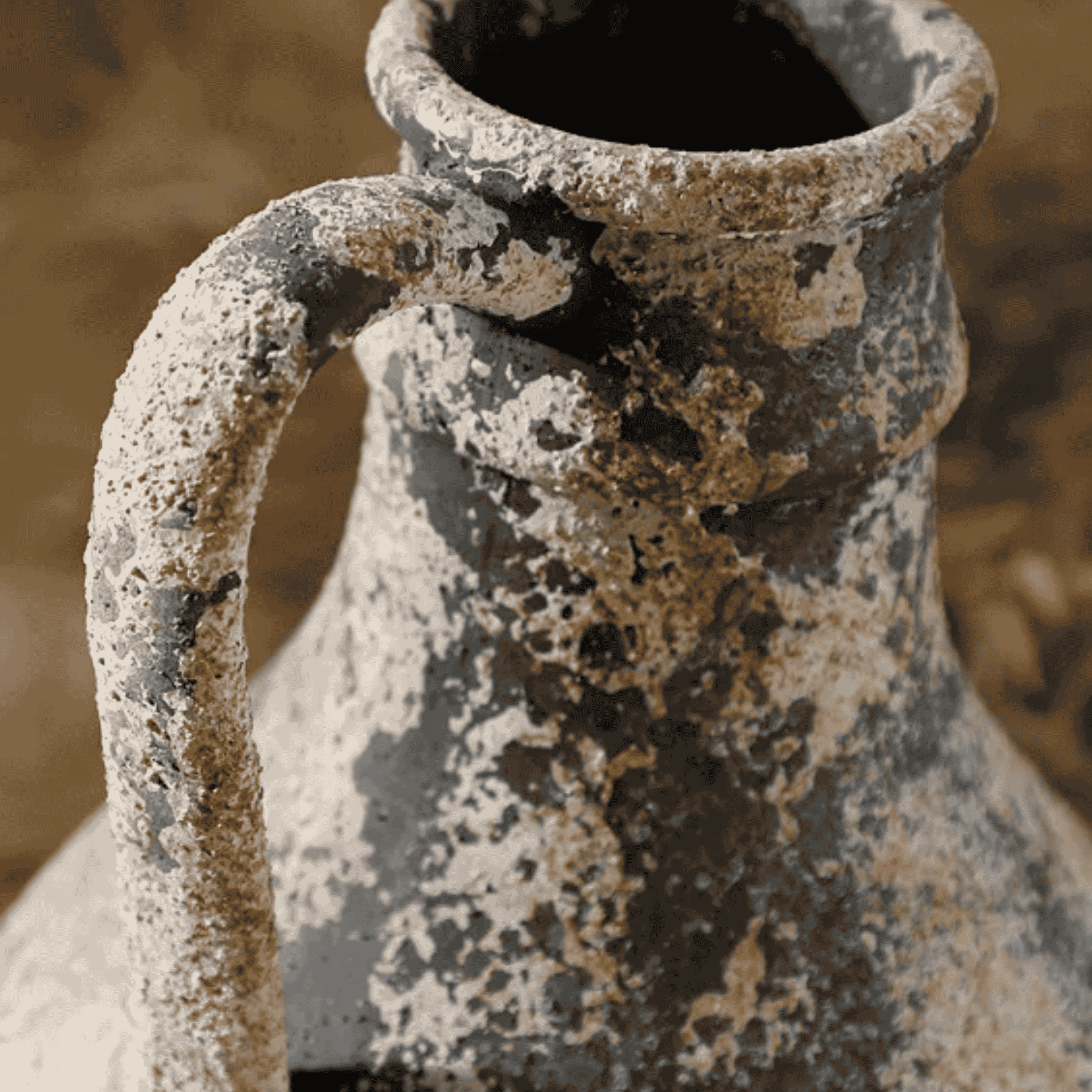 Terrano Ceramic Jug Vase Set – Rustic Weathered Decorative Living Room Bedroom Farmhouse Decor