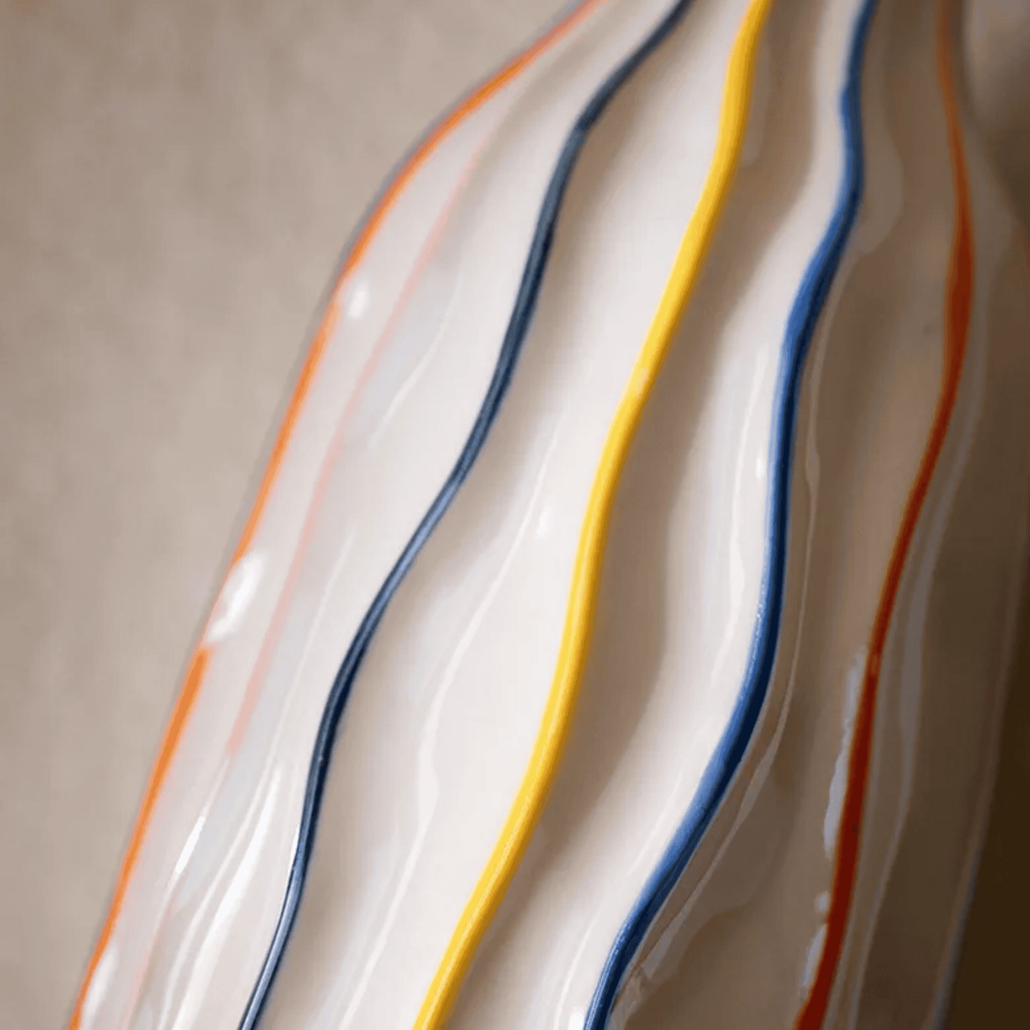 Rivoli Striped Ceramic Vase – Decorative Modern White Colorful Table Living Room Centerpiece Flower