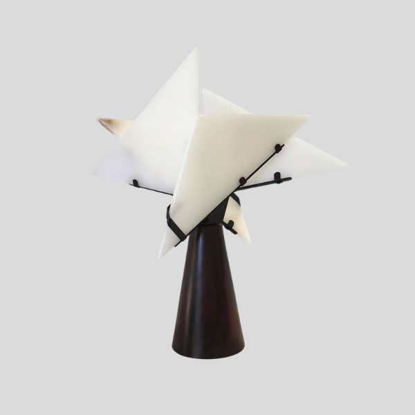Stellaro Star Table Lamp – Modern Decorative White Black Cone Base Living Room Bedroom Lighting