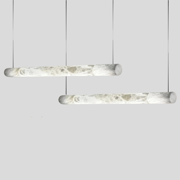 Terrazzo Linear Pendant Light – LED Modern Marble Dining Room Kitchen Island Ceiling Fixture