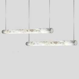 Terrazzo Linear Pendant Light – LED Modern Marble Dining Room Kitchen Island Ceiling Fixture