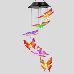 Prismara Solar Wind Chime – LED Color Changing Outdoor Butterfly Garden Decorative Lighting