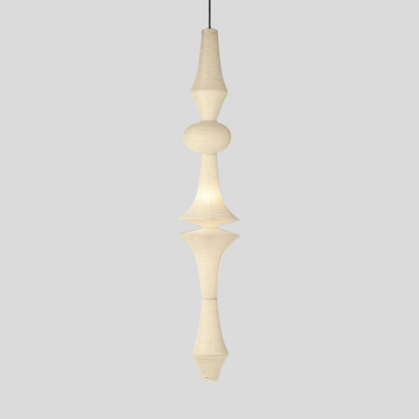 Torian Spire Pendant Light – Modern White Sculptural Hanging Ceiling Fixture Dining Room Bedroom